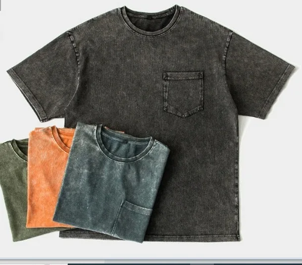 Acid Wash Grey T shirt Oversized fit Acid Wash grey  T Shirts Customized TShirts Custom Embroidered Washed Grey Tee T Shirt