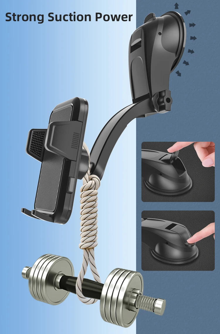 Trending Car Strong Suction Cup Dashboard Phone Stand Adjustable 2 in 1 Car Phone Mount Telefonhalter Cell Phone Holder for Car