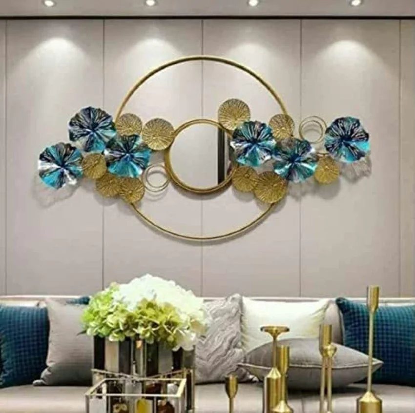 Modern Gold Butterfly Abstract Porcelain Painting Art Work With Aluminium Metal Framed For Living Room Decor