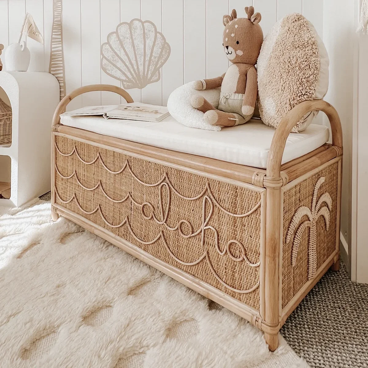 Vintage nice design hand made rattan toy box, rattan storage box factory price