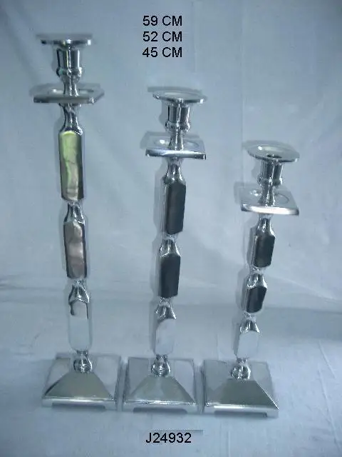 High Quality Cast Aluminum Candle Holder with Mirror Polish with Star Shape Top and Base Home Decor Diwali Festive Candle Holder