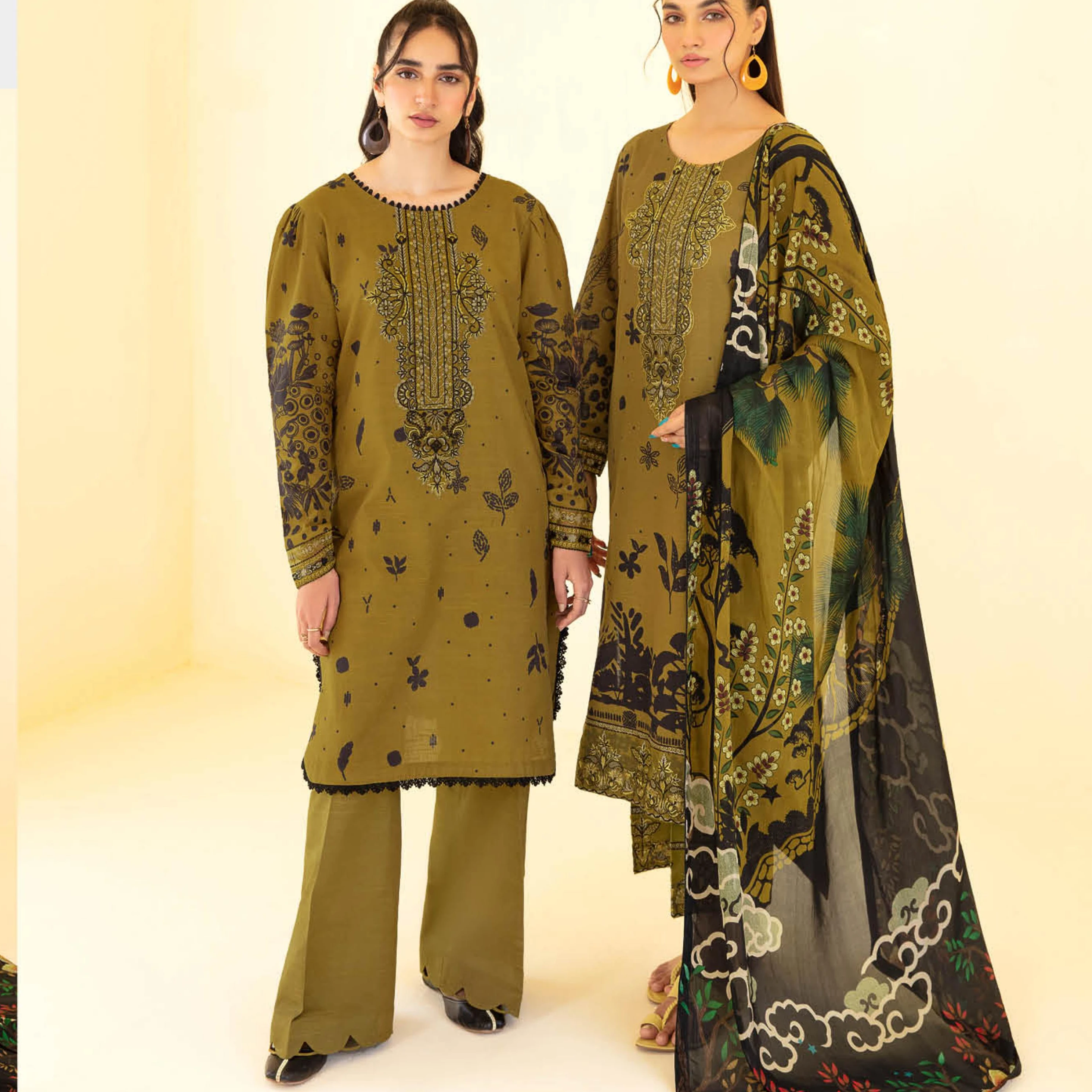 SS Collection Khaddar embroidered suit Pakistani women clothing Ramsha Dastoor unstitched ladies suit winter collections