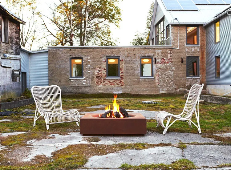 factory wholesale rusty corten steel wood burning fire pit portable wood stove outdoor warming firepit heater