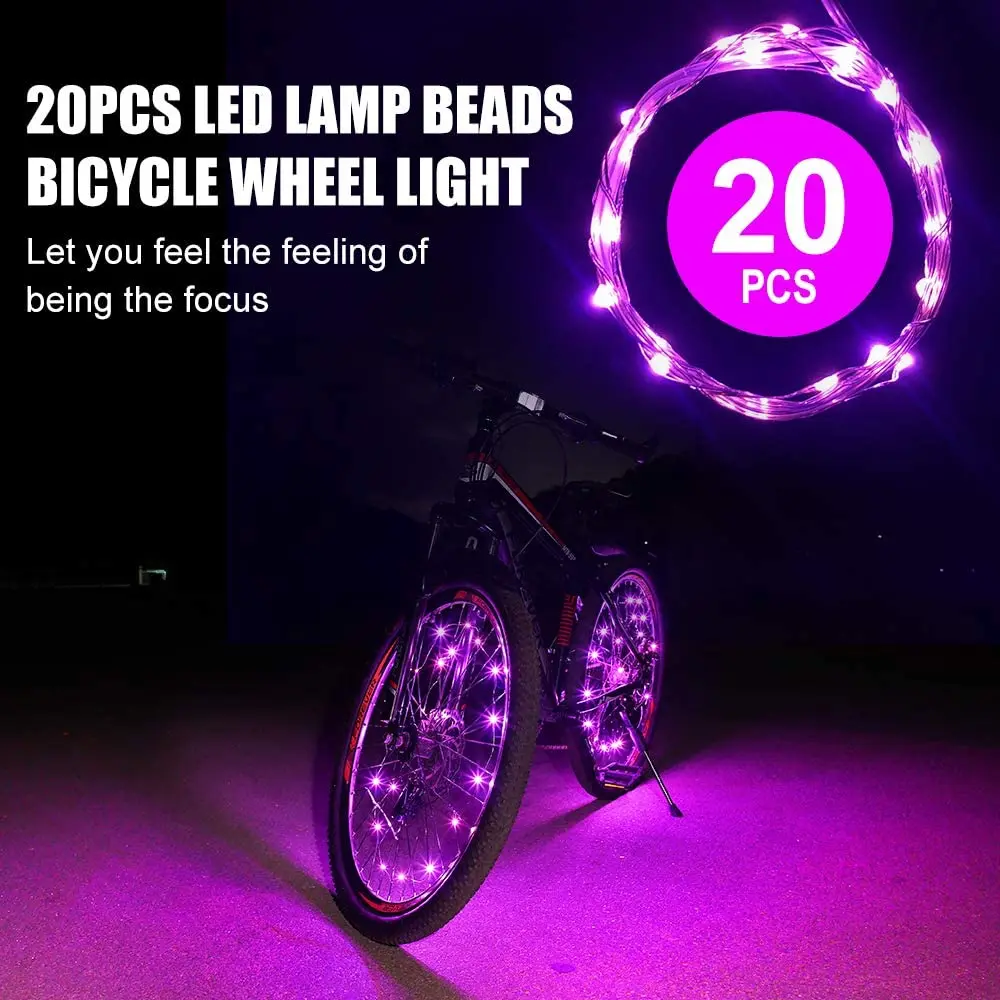 2 Tire Pack LED Bike Wheel Lights Ultra Bright Waterproof Bicycle Spoke Lights Cycling Decoration