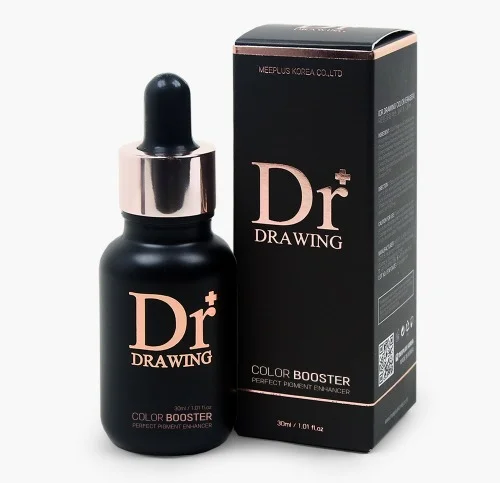 private label OEM ODM Korea Tattoo Pigment Color Booster 10ml 30ml Bottle Serum Glass Bottle glass dropper with  pump cap