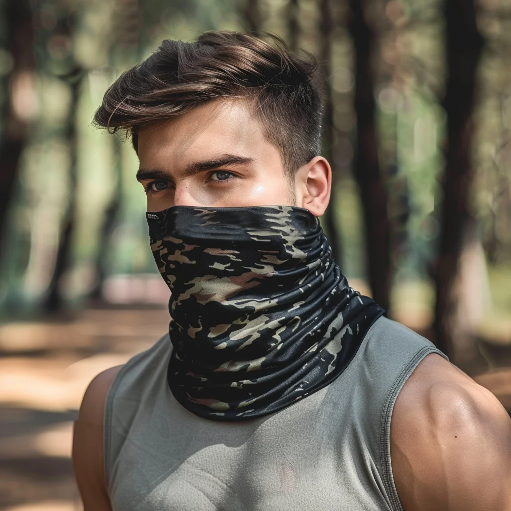 Custom Printed Logo Motorcycle Face Cover Warmer SeamlessTube Neck Gaiters Polyester Sports Headband Bandana Scarf For Men