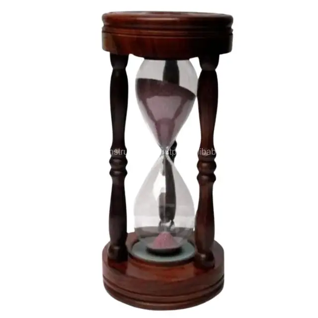 Nautical Decorative Wood Sand Timer Hourglass 15 Minutes Vintage Style Wooden Sand timer Rustic Vintage Home Decor Gifts