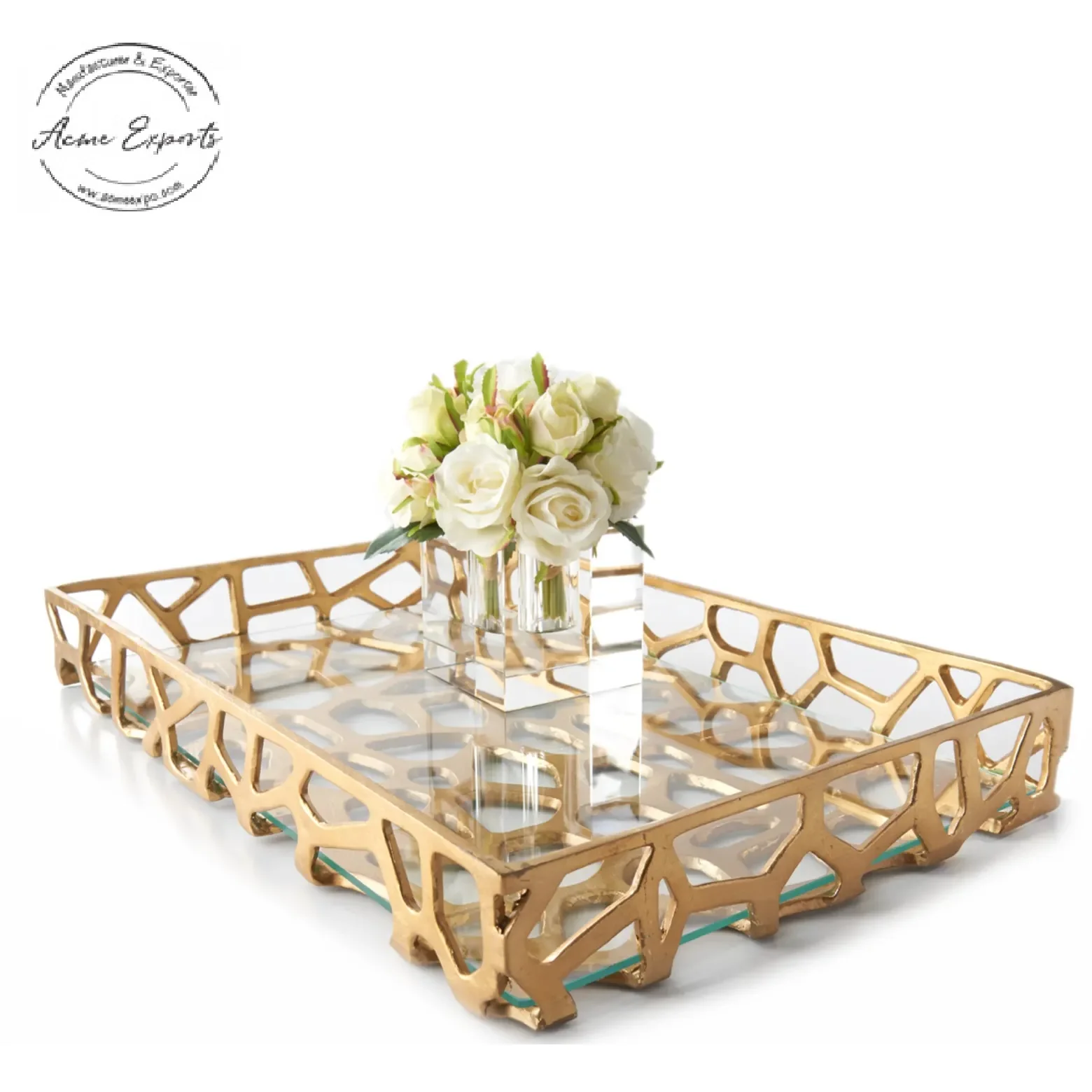 Лучшая цена декоративный металлический сервировочный поднос ручной работы с золотой отделкой используется для украшения дома и сервировки