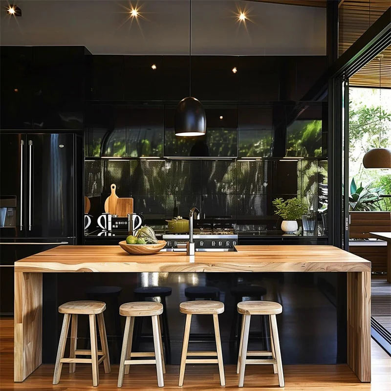 NICOCABINET, австралийская полиуретановая краска, 2 упаковки, кладовая, на заказ, ручки, винтажная раковина, Очарование Черного кухонного шкафа