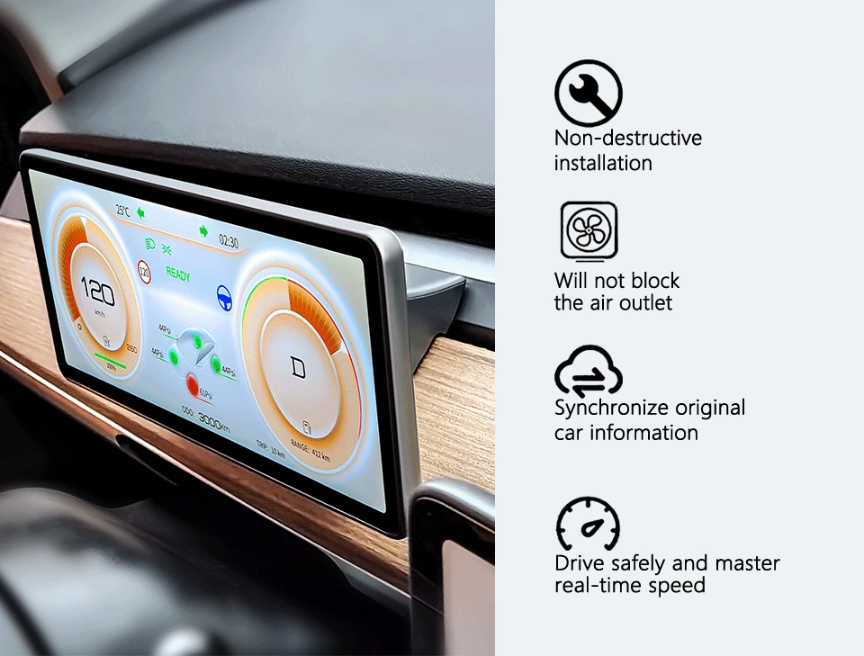 CATRONICS для 2023 Tesla аксессуары модель 3 Y цифровая приборная панель с дисплеем Carplay Android Auto HUD