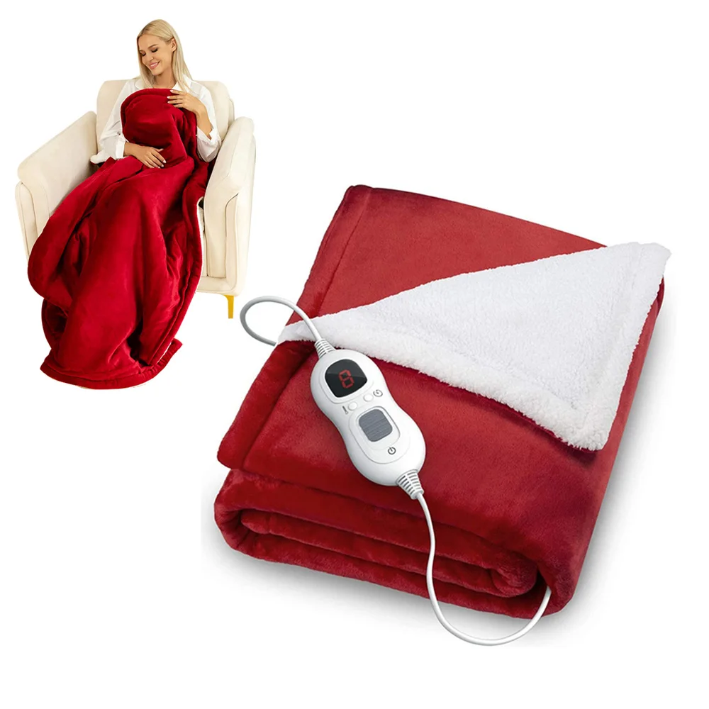 Full body 12v rechargeable battery electric heated car blanket usb heated blanket electric heated throw blanket for winter