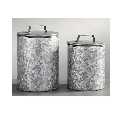 Most Selling Galvanized Canister Top Quality Household Rice Storage Container Handcrafted Use For Kitchen In Bulk