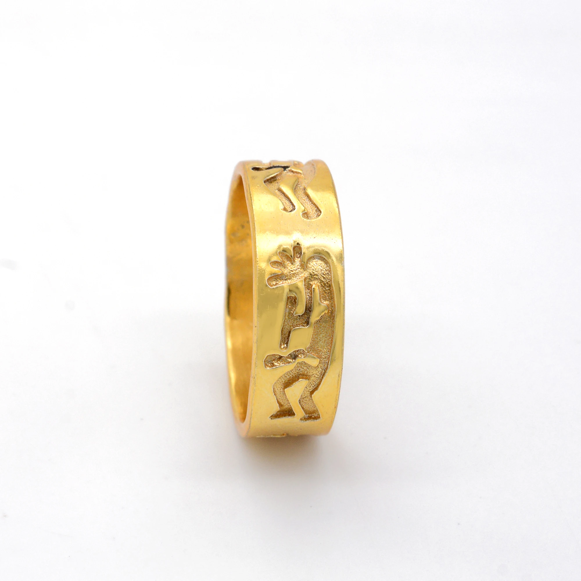 Trendy Wholesale 2024 High quality Brass Muslim Gold Rings Designs Engraved Islam Arabic Rings For Men