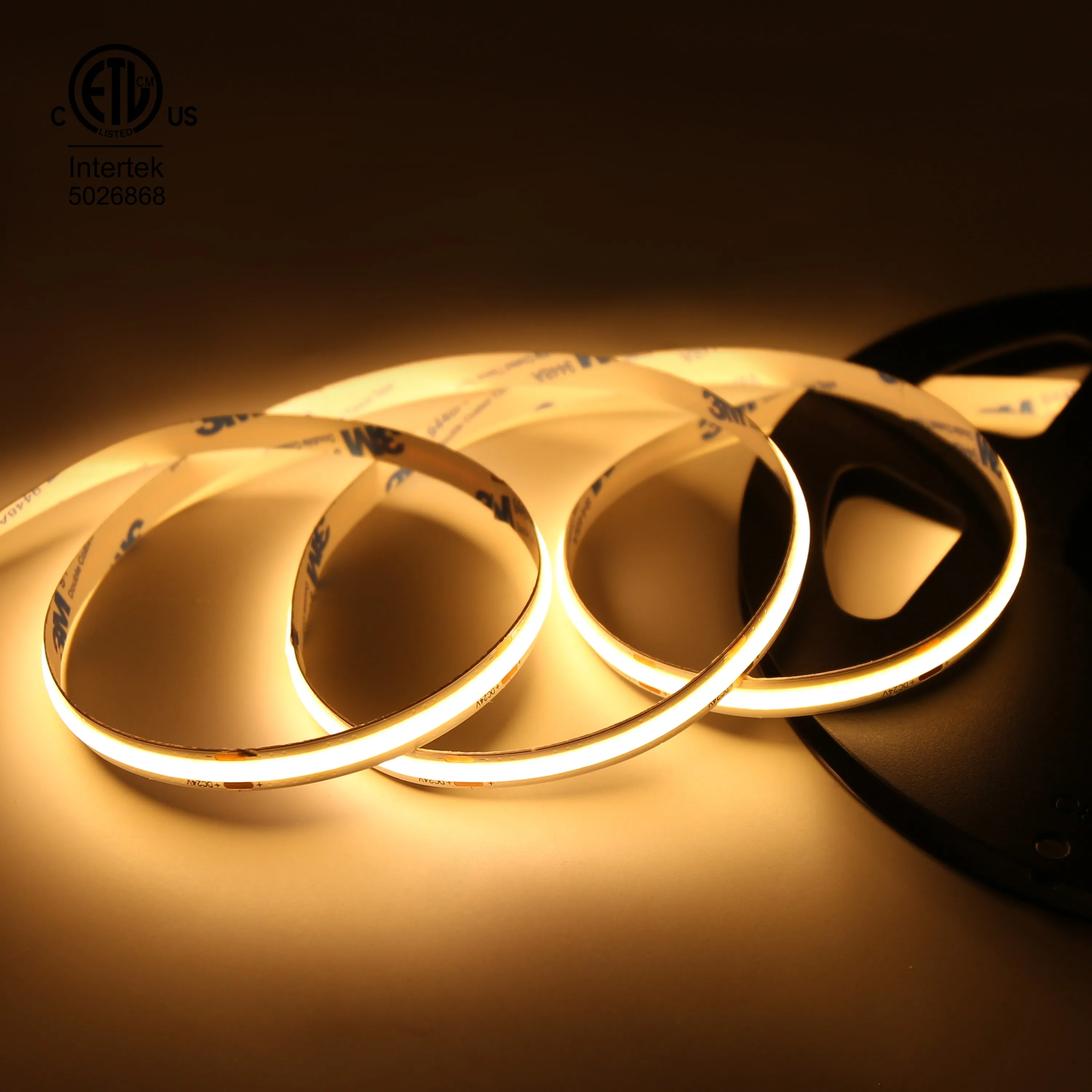 8mm Warm White Flexible LED Strip 3-Year Warranty IP20 12V 24V Minimum Order 2m Dotless COB led Strip light