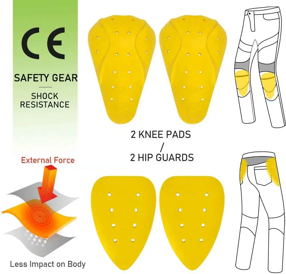 Motorcycle Dirt Bike Pants CE Armored Motocross Riding Gear Jeans Motorbike Adventure Touring Kevlar Pant