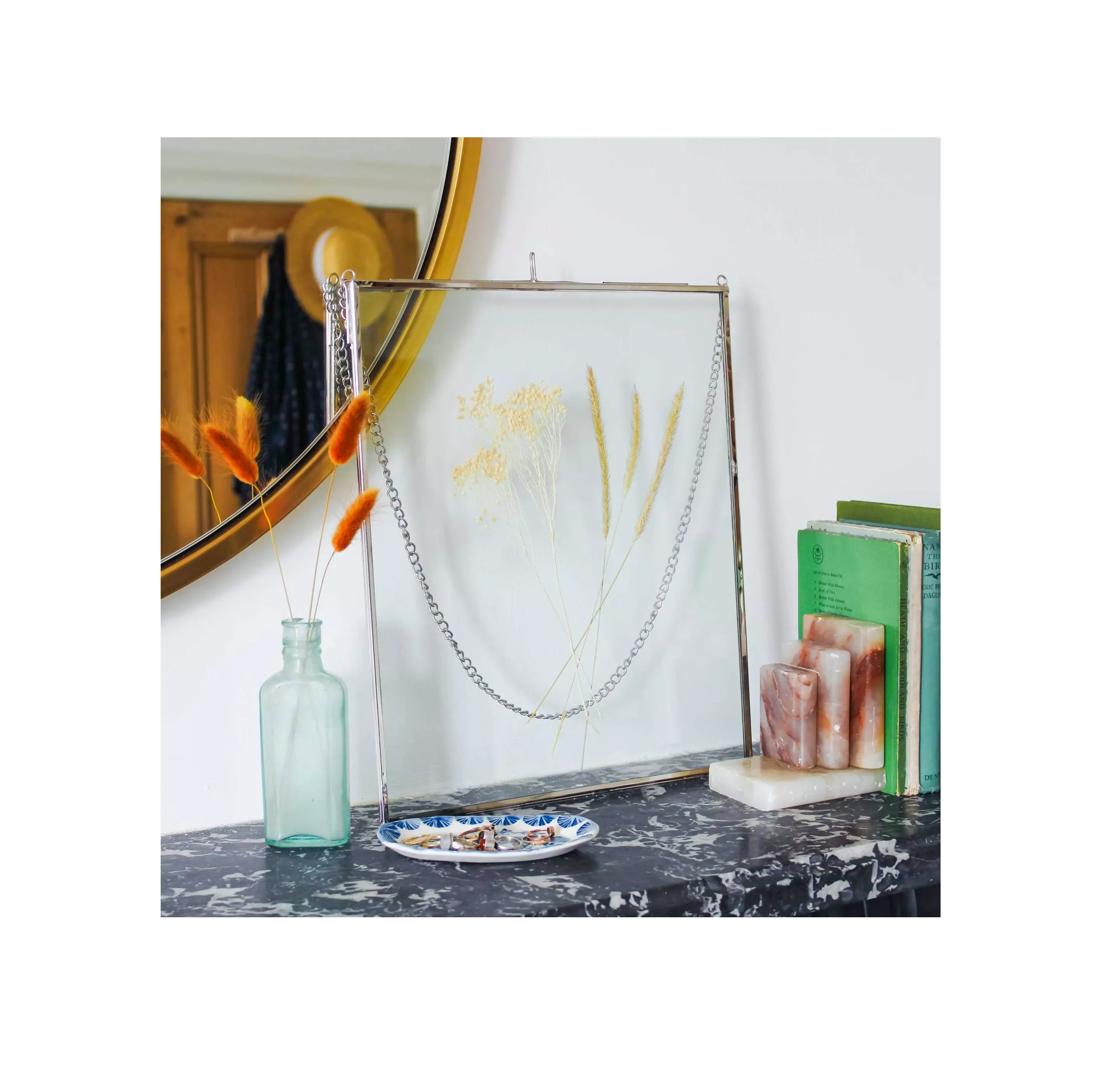 Classic Style Mirrors Hanging Wall Mounted Room Mirror Metal Frame Large Round Glass Custom Designer Modern for Home Stylish