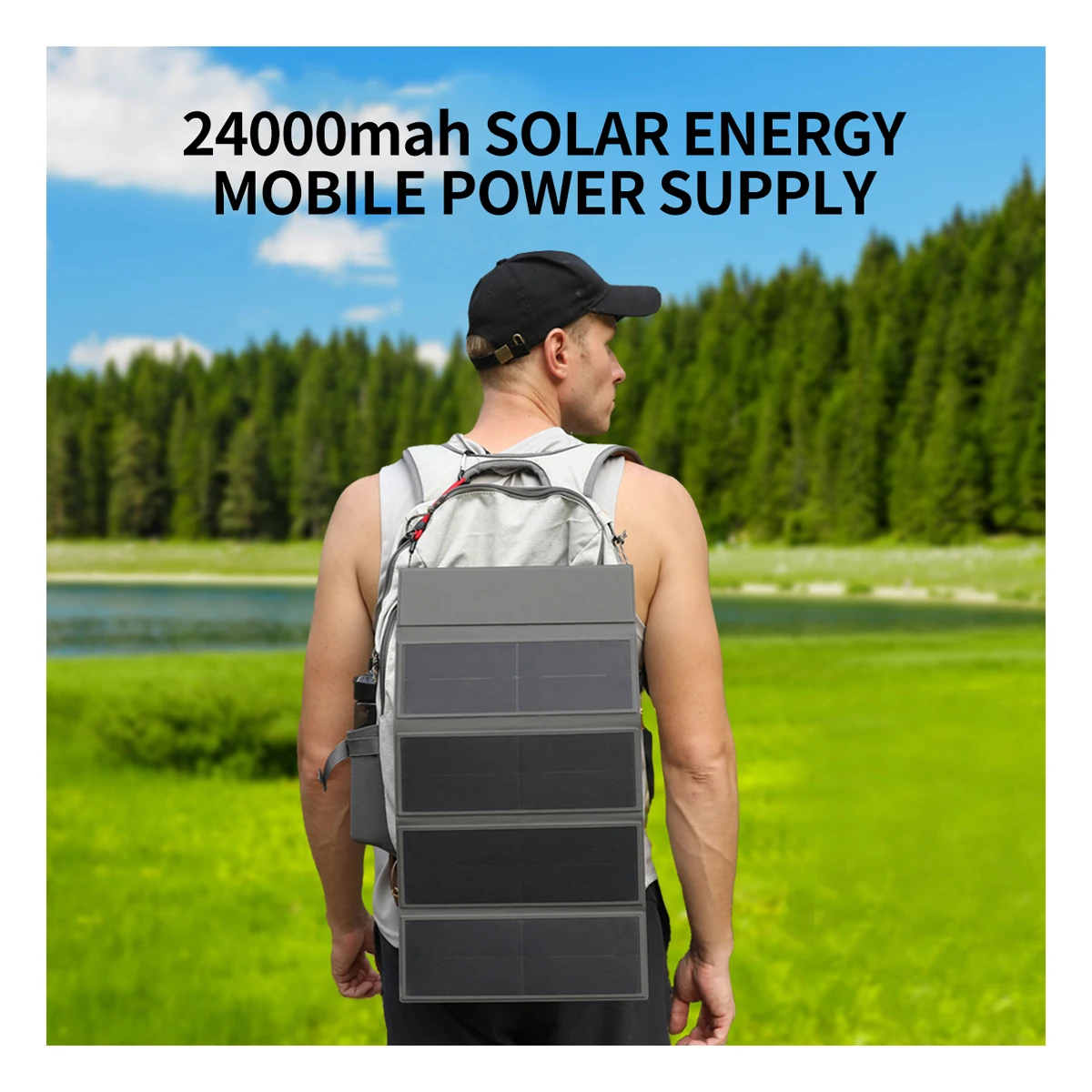 Solar Portable Charger  24000 Mah Solar Energy Mobile Power Supply Capable Of Generating Electricity