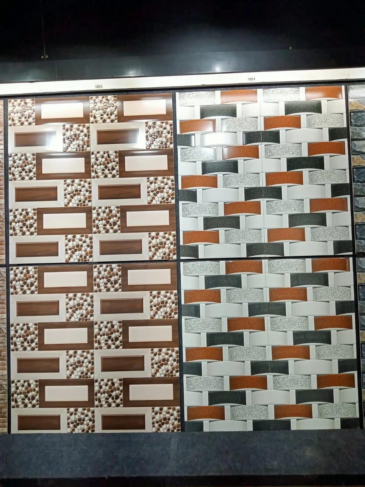 Exterior Elevation Ceramic Wall tiles Matt finish 30*60 cm Light Decor Dark combination 9 mm thickness 3D effect Made in India