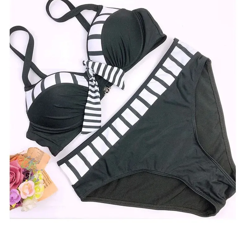 Women sporty Sexy Bikini Set Push Up Female Swimsuit Swimwear Women strapping swimsuit Bathing Suit Large Plus Size
