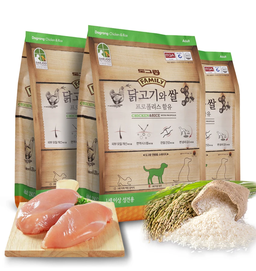 Корм для собак Korea взрослых курица + рис сухой корм домашних животных доранг 2 кг высокая Белковая самая популярная собака старше 1 года