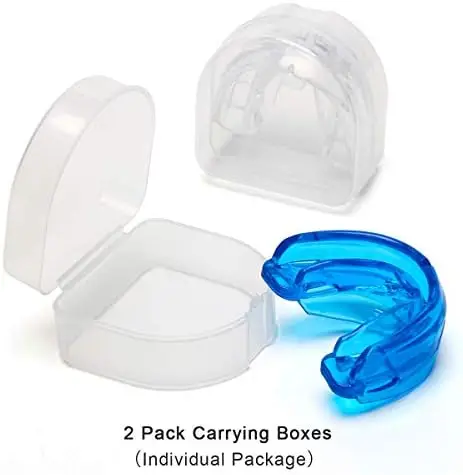 Double Braces Mouth Guard, Sports Athletic Mouth Guards blue with custom logo Youth Mouthguard for Teenager and Adults