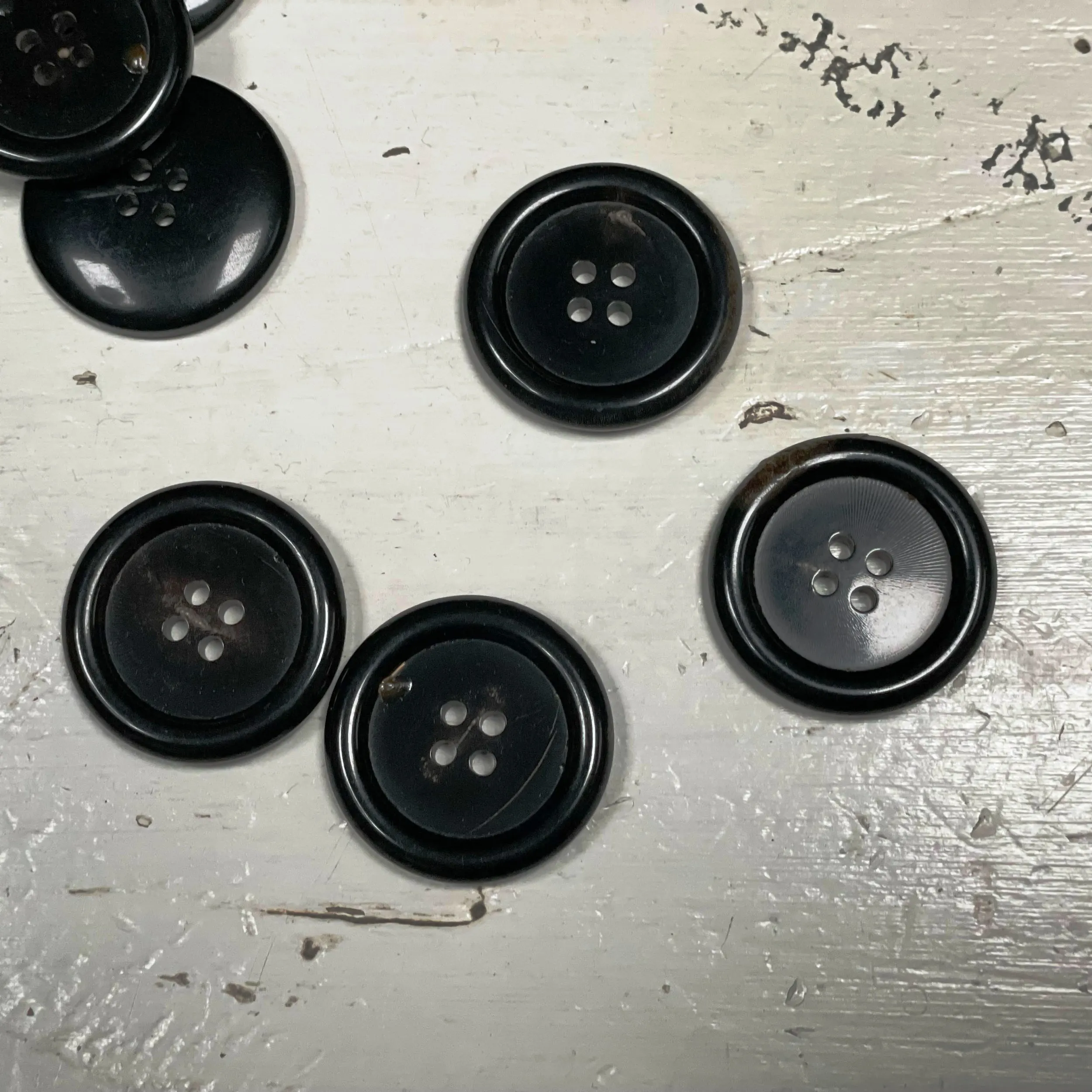Black 30mm Horn Button Cloth  Blazers Suits Coats 15mm 20mm Black Real Buffalo Horn Shirt Button Real Horn Buttons Set