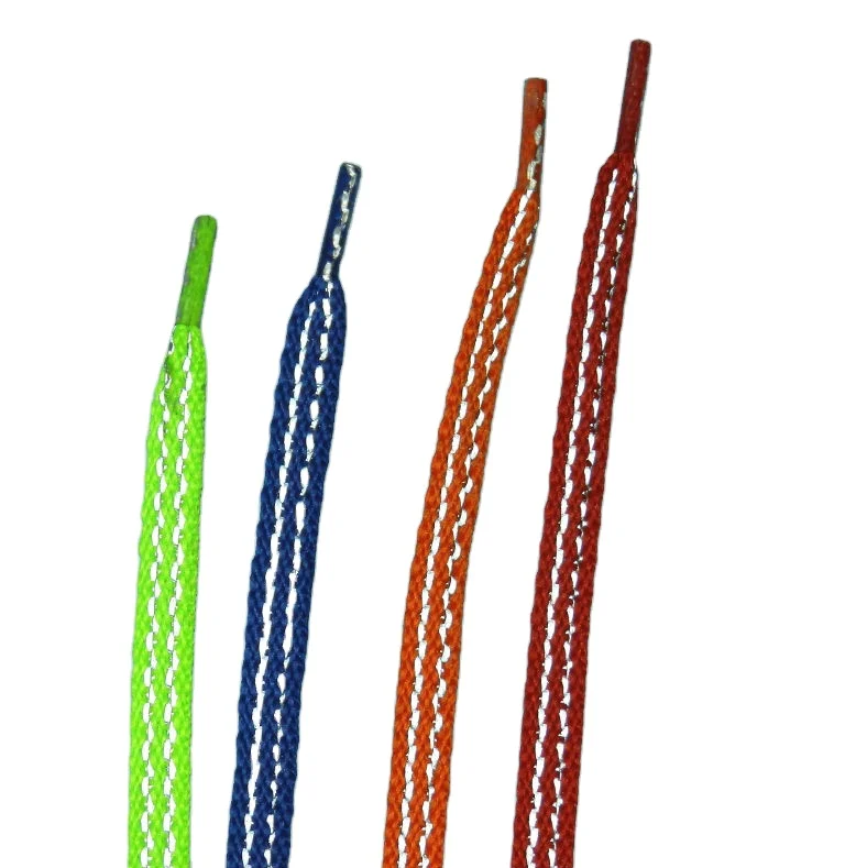 Reflective shoelaces with aglet high quality reflective material for sports/safety shoes