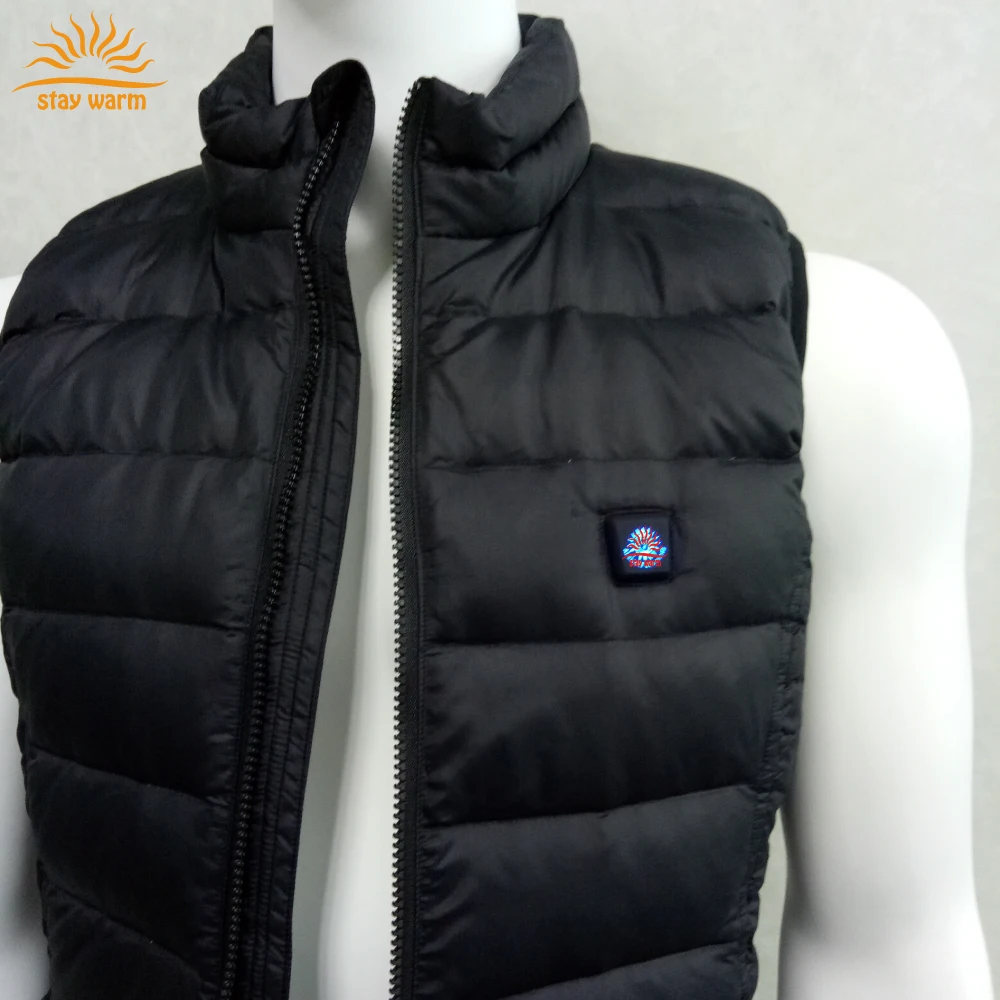 Winter Unisex Washable Lightweight USB Electric Heated Down Vest With 3 Heating Levels