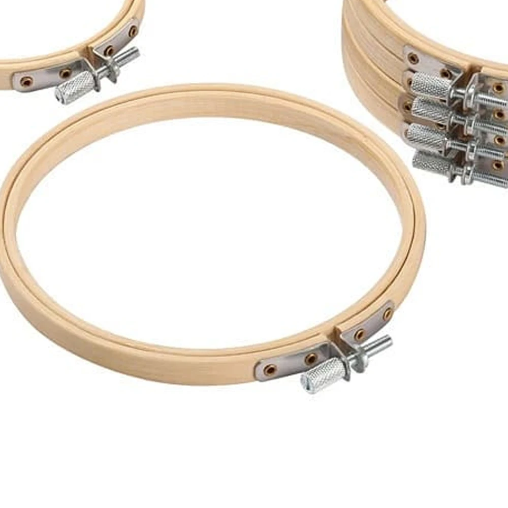 Wooden Embroidery Frame Adjustable Frame Circle Cross Stitch Hoops Wood Colour Ring Embroidery Hoop Frame