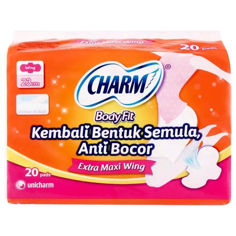 Indonesia Wholesale Charm Tampon Extra Comfort Maxi Wing Menstrual Sanitary Napkin Pad Day Night Feminine Care organic vaginal