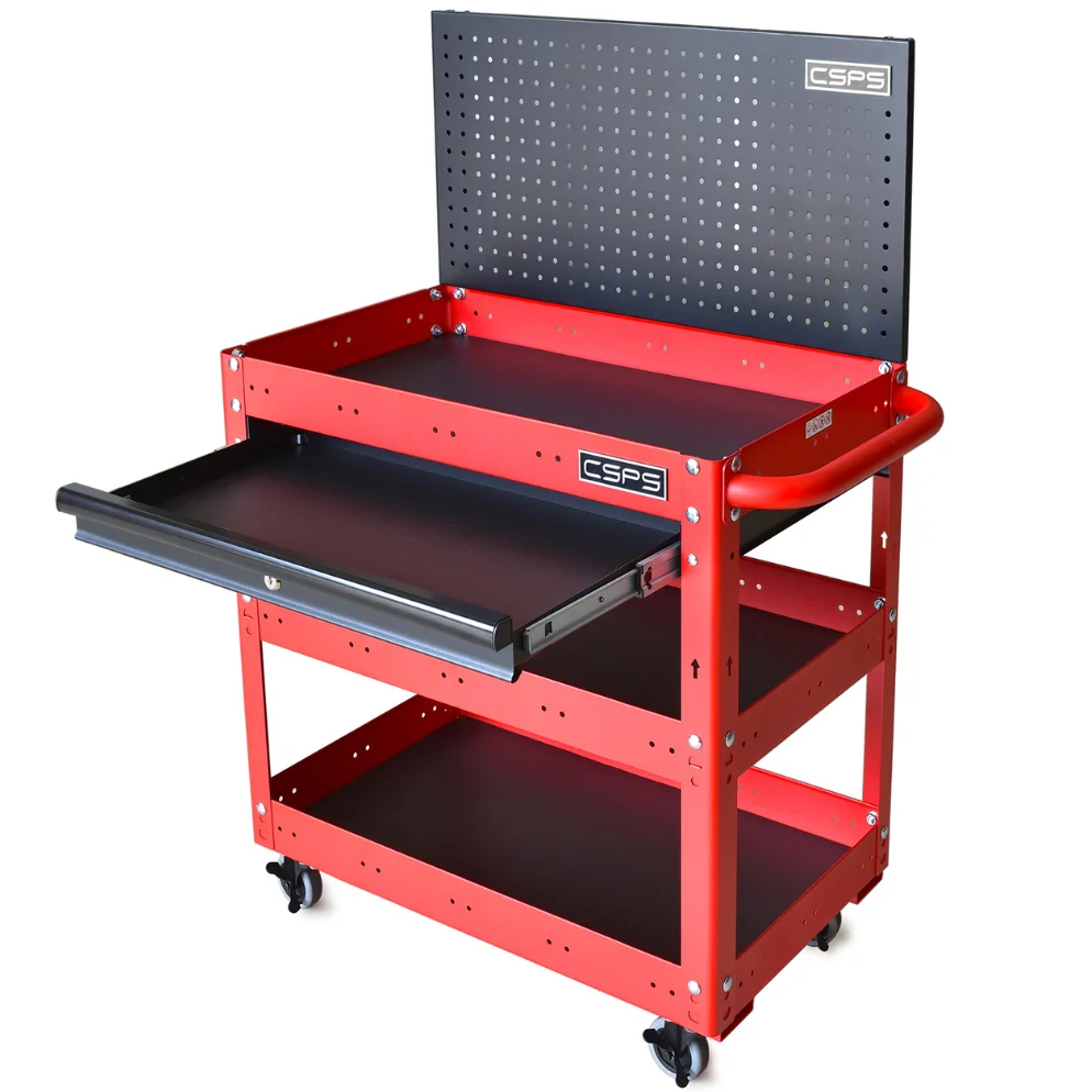 3-Tier Rolling Tool Cart Wholesale For Mechanic Industry Tool Box Cabinet Storage Warehouse Garage Tool Cabinet ODM Supported
