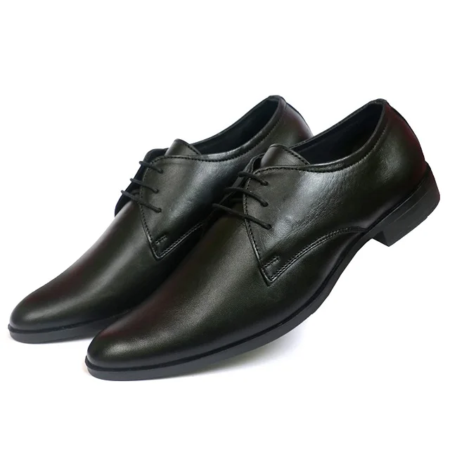 Mens Black Oxford Shoes Genuine Leather Light and Slip-On round Toe EVA Insole for Autumn Season