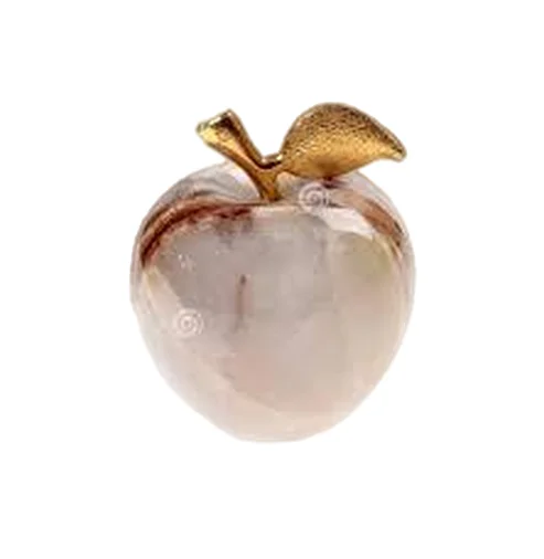 Onyx Marble apple, Polished Onyx Apple, Onyx Apple Paperweight