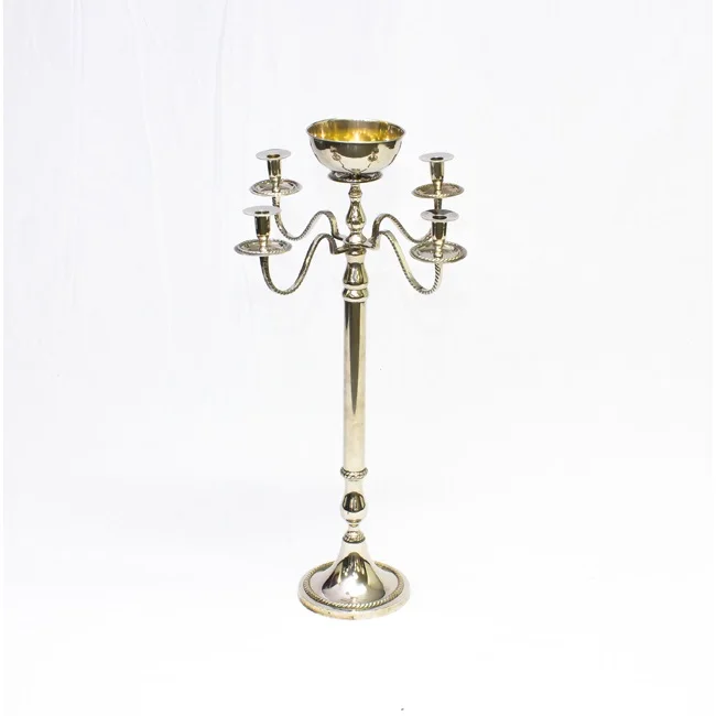 Best Design Durable Metal Gold Plated Crystal Lamp Candelabra Wedding Table top For Home & Hotels Party Decorative Handmade Used