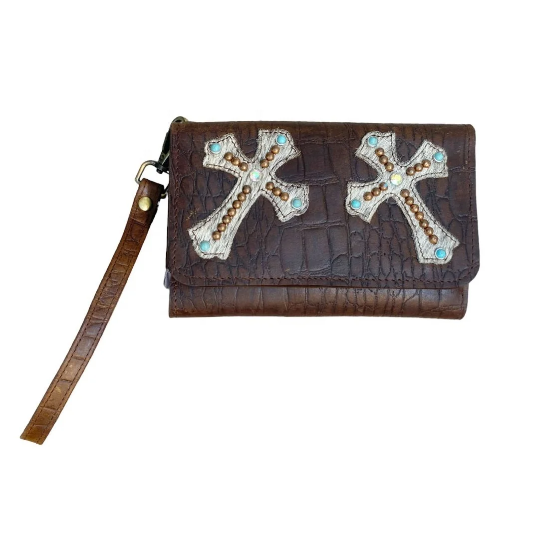 Leather Clutch Phone Wallet Alligator with Cowhide Crosses Top Indian Manufacturer Exporter & Supplier