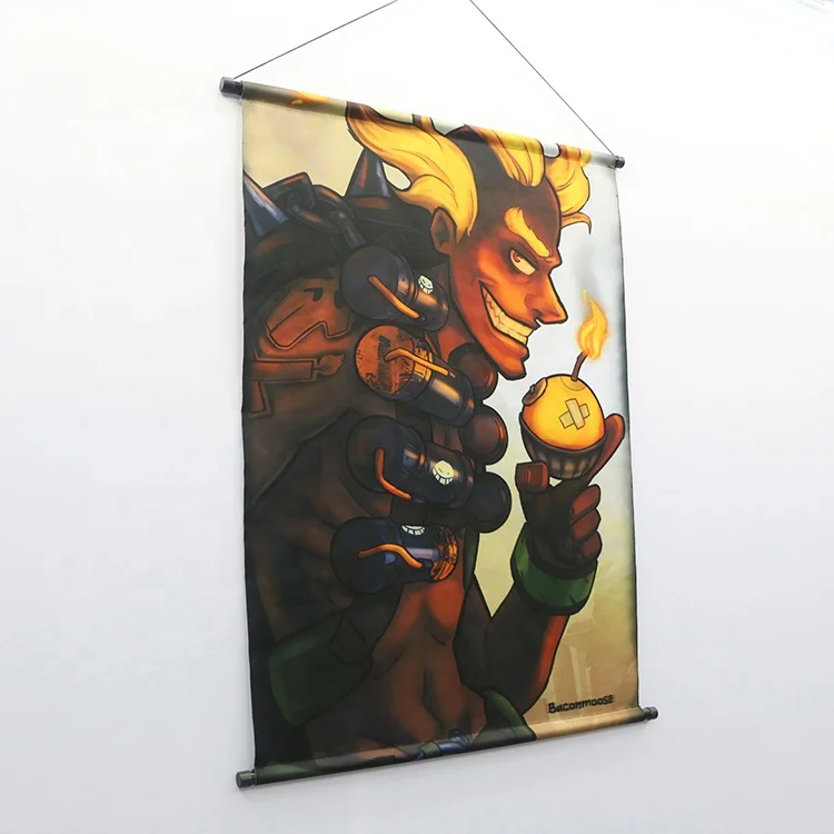 Factory Custom Pattern Size Decoration Indoor Fabric Hanging Scroll Wall Banner