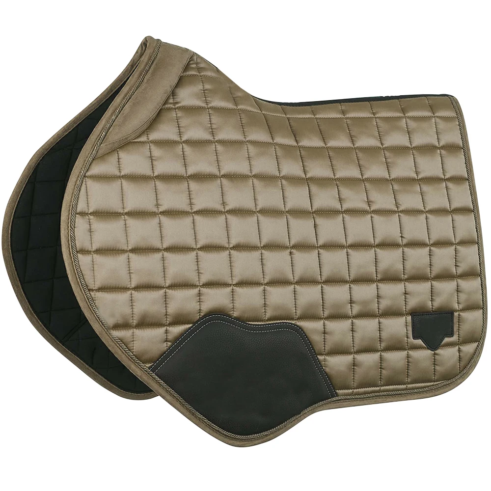 Custom Satin Close Contact Saddle Pad Square Bamboo Lining with Friction Free Binding and Girth Protection