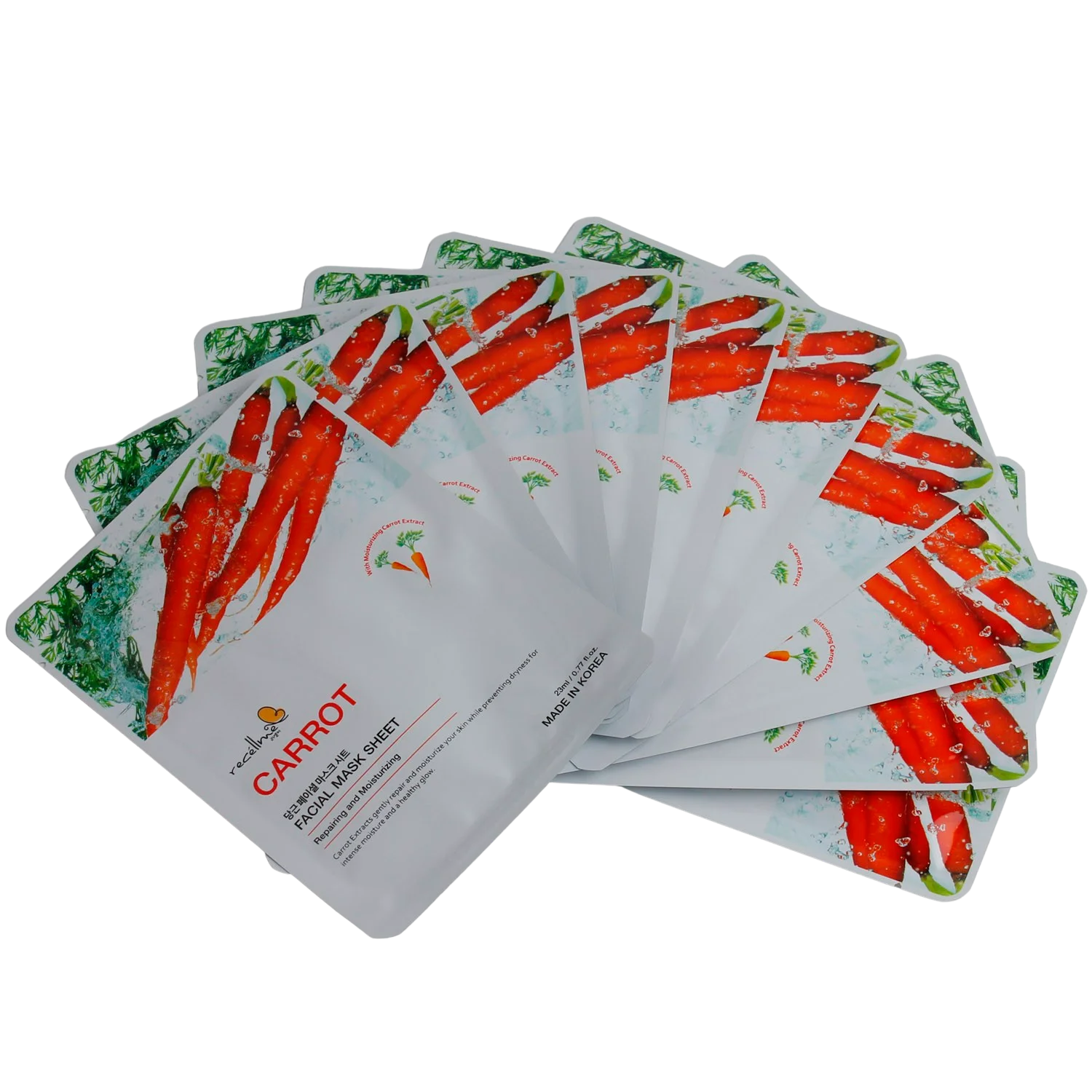 CARROT Face Sheet Mask for Korean Skincare cosmetics OEM, ODM for Customizing your private label, logo