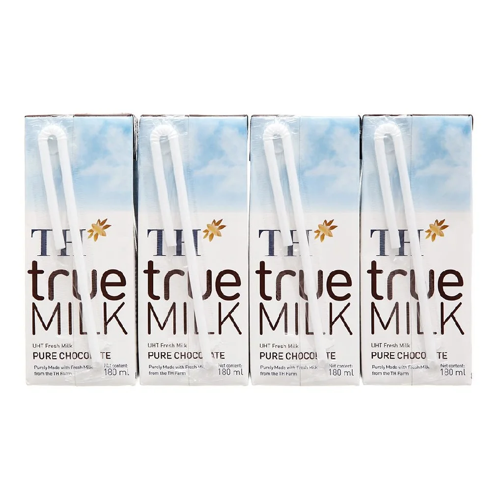 TH True Milk UHT Chocolate Fresh Milk 180ml Adults Children Cow Origin Sterilized Halal Certified Flavored Milk