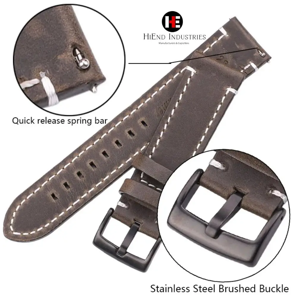 Vintage Genuine Leather Watchband 7 Colors Strap 18mm 20mm 22mm 24mm Women Men Cowhide Smart Watch Band Belt Accessories