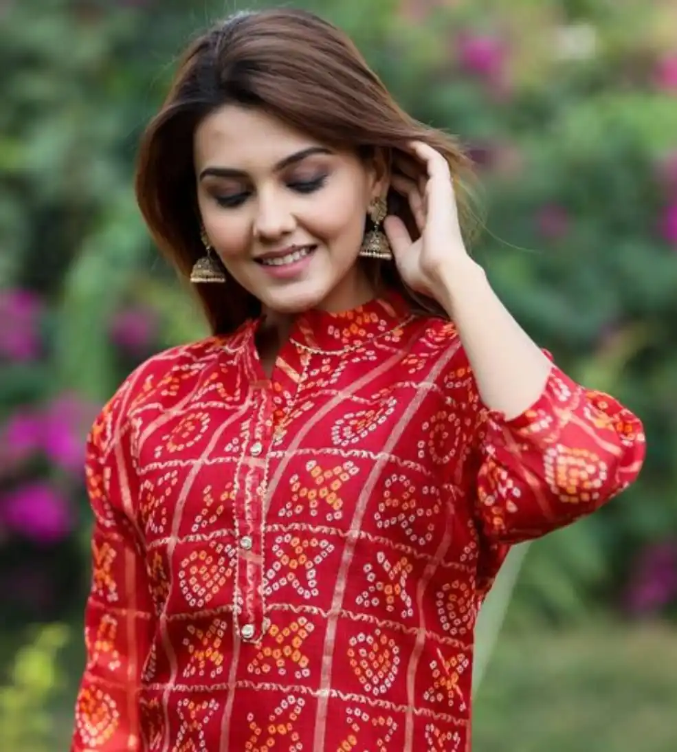 Эксклюзивная женская шелковая туника Kota Doria Kurti kurta Bandhani Bandhej с принтом Kurta летнее платье для женщин индийский пакистанский подарок