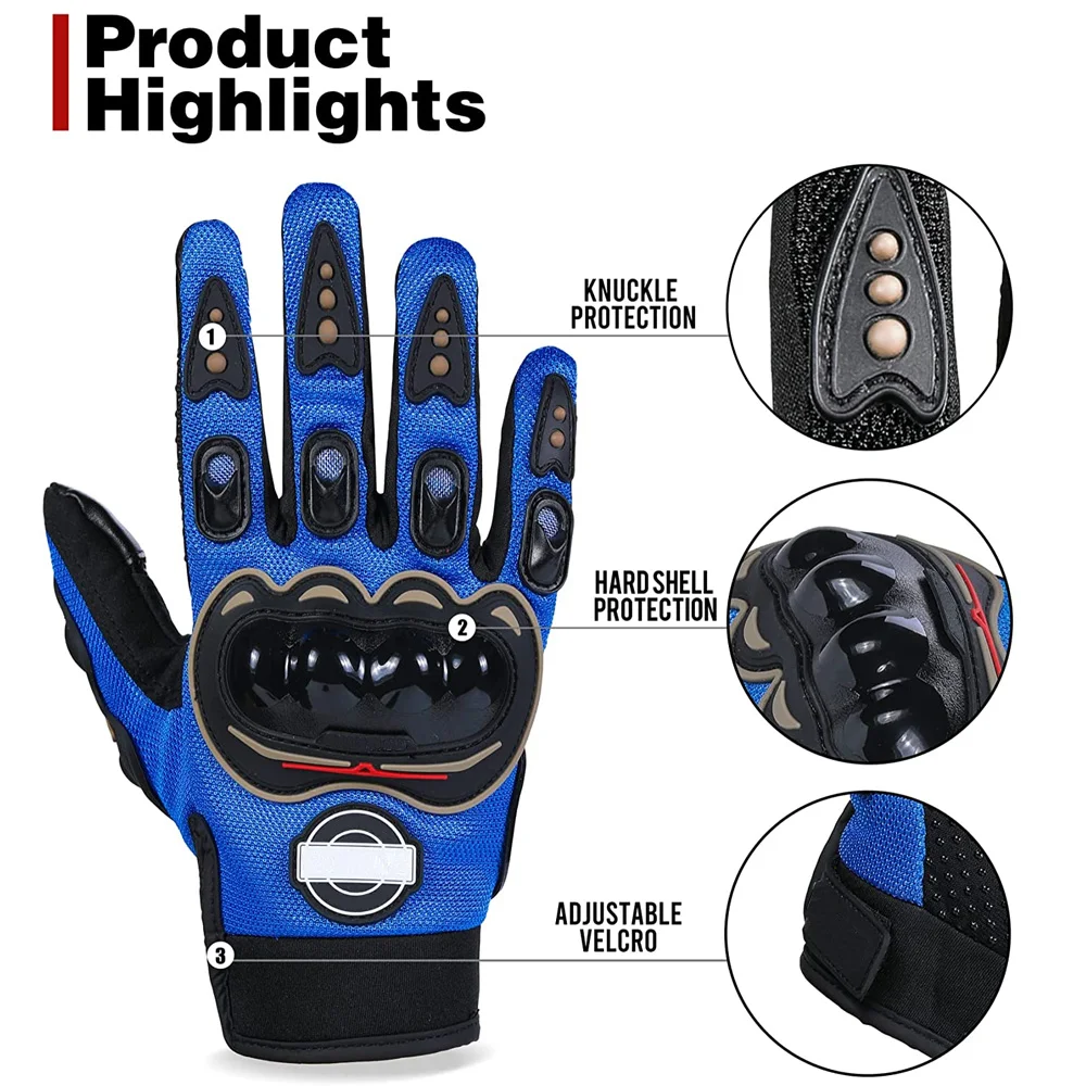 Professional Full-Finger Motorbike Riding Gloves New Design Anti-Slip Genuine Leather Protective for Winter Riding