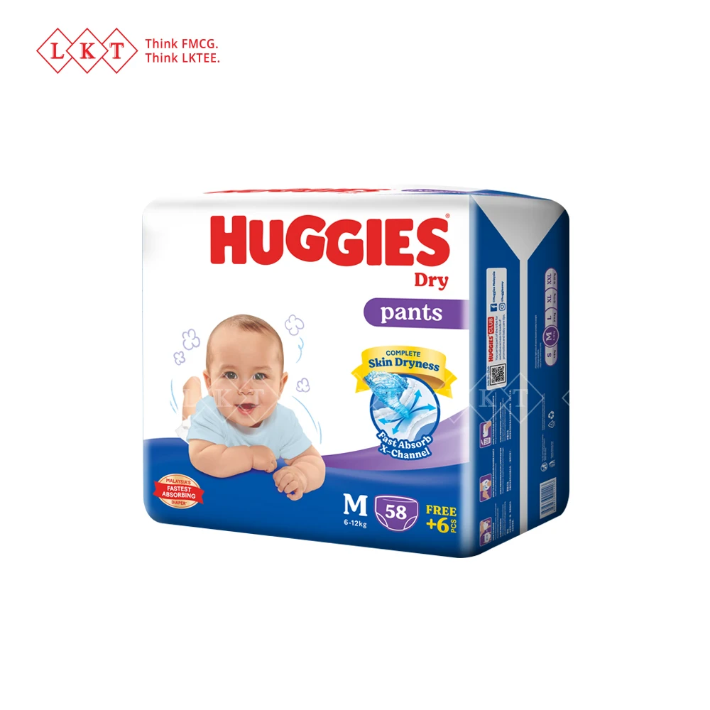 Huggies Baby Diapers Dry Pants Diaper SJP L 50S Pampers Diapers for Babies Malaysia Direct Factory Wholesale Export