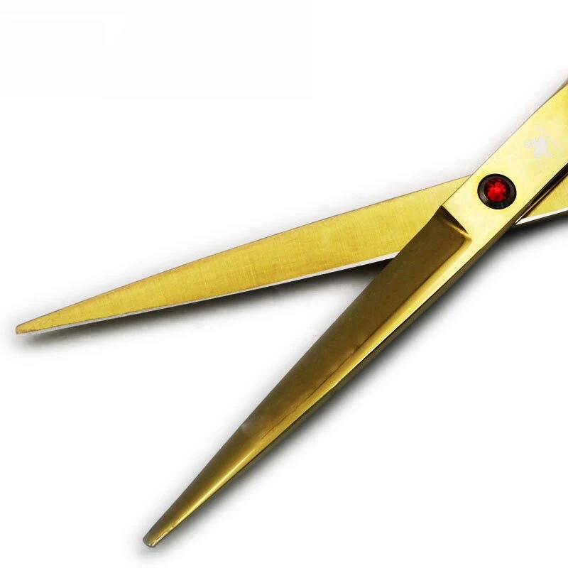 Stainless Steel Sharp Blade Professional Hair Cutting Golden Color Scissors Hair Beauty Barber Hair Salon Scissors