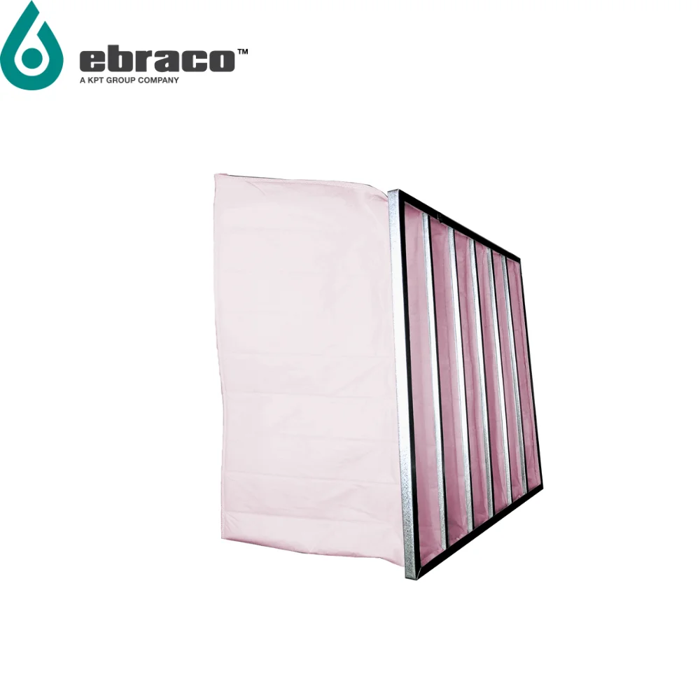 Fully Customized Medium PURA PAK Bag Filter F7 80<Em<90 592x592x530m 6 POCKET (24x24x21inch) for HVAC, AHU, Cleanroom