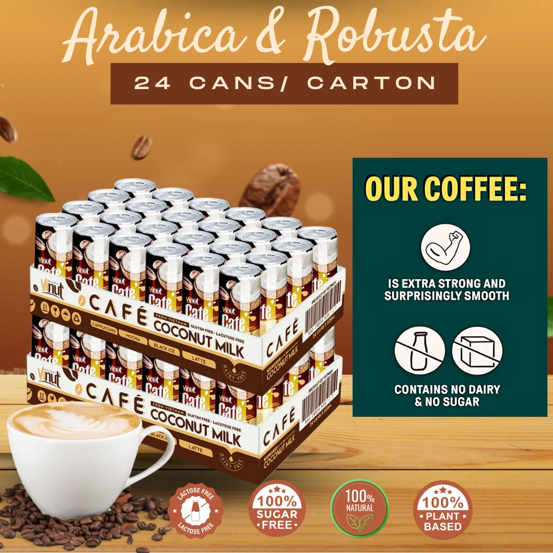 Vanilla Coconut Milk Coffee Drink 250ml VINUT Manufacturer Non GMO, Dairy& Gluten Free, Free Sample, Wholesale Supplier, OEM/ODM