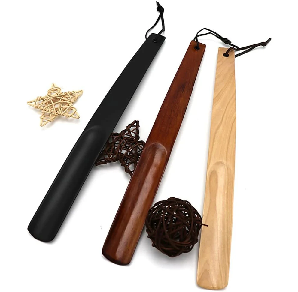 Wooden shoehorn polished Custom logo long size wood shoe horn for man and woman shoe horn use for sale in good quality Top
