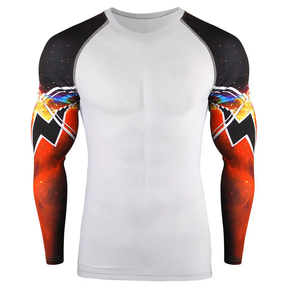 Low MOQ Long Sleeve Men Wear High Quality MMA Rash Guards For Sale Custom Made Sublimation Design Adults Fitness Rash Guard