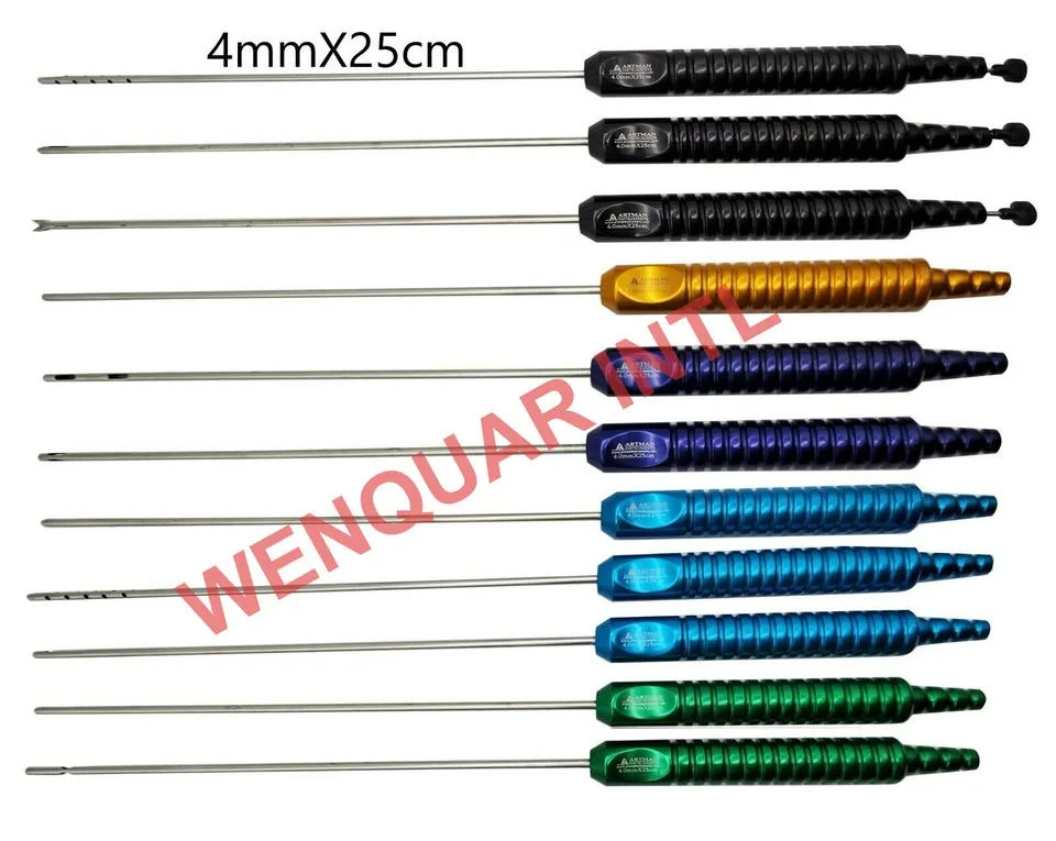 Набор канюль для липосакции 11 шт. 3 чистящих инструмента фиксированная Ручка 25 см X 4 мм высококачественная нержавеющая сталь