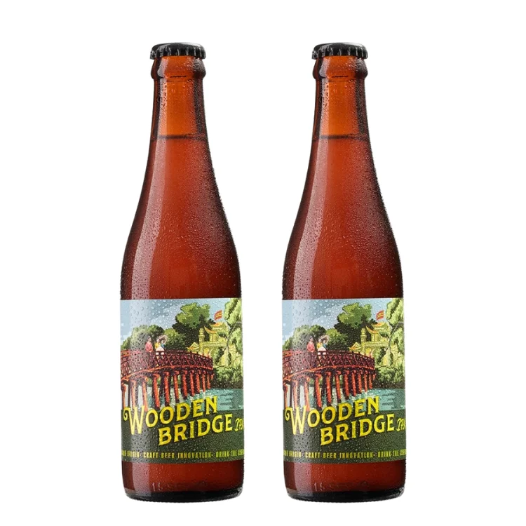 High Quality Craft Beer IPA Handcrafted from Vietnam Manufacturer Best Chilled Glass Bottle Wooden Bridge Design